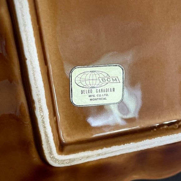 Vintage 1970s Belgo Canadian Pottery Montreal Drip Glaze Ceramic Divided Dish - Picture 7 of 10